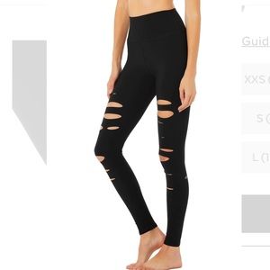 ALO Yoga High-Waist Ripped Warrior Legging size XXS